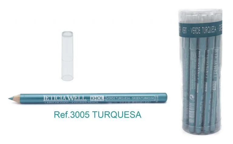 Lapiz deojos azul turquesa khol de leticia well