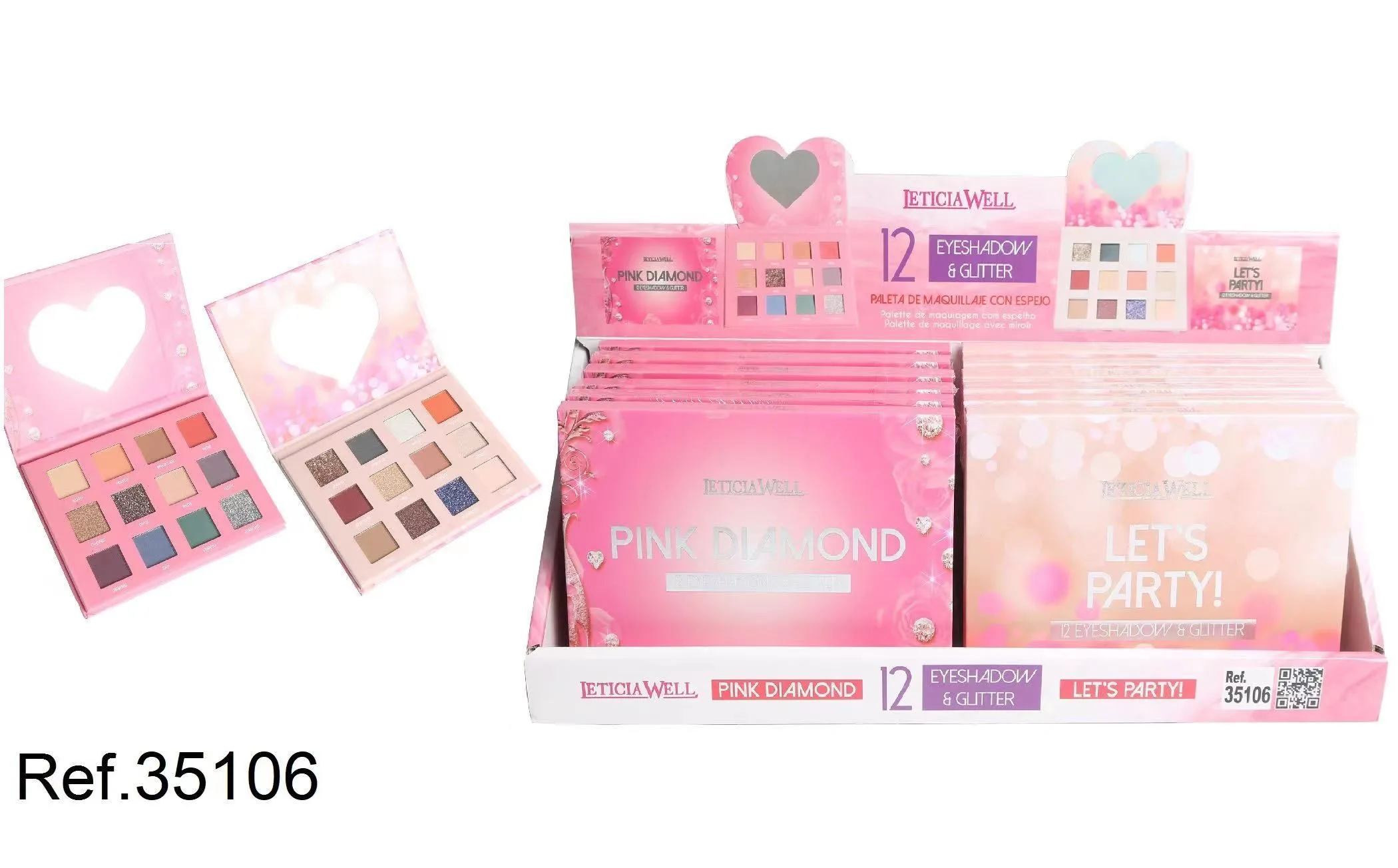 leticia wel paleta de sombras de ojos 12 colores