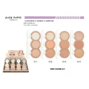 Easy paris 24 h makeup natural face iluminador,colorete y corrector