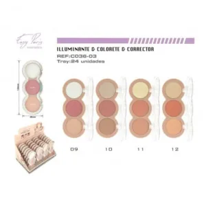 Easy paris 24h make up natural face iluminador colorete y corrector