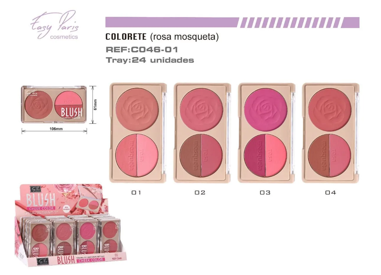 coloretes trio rosa mosqueta