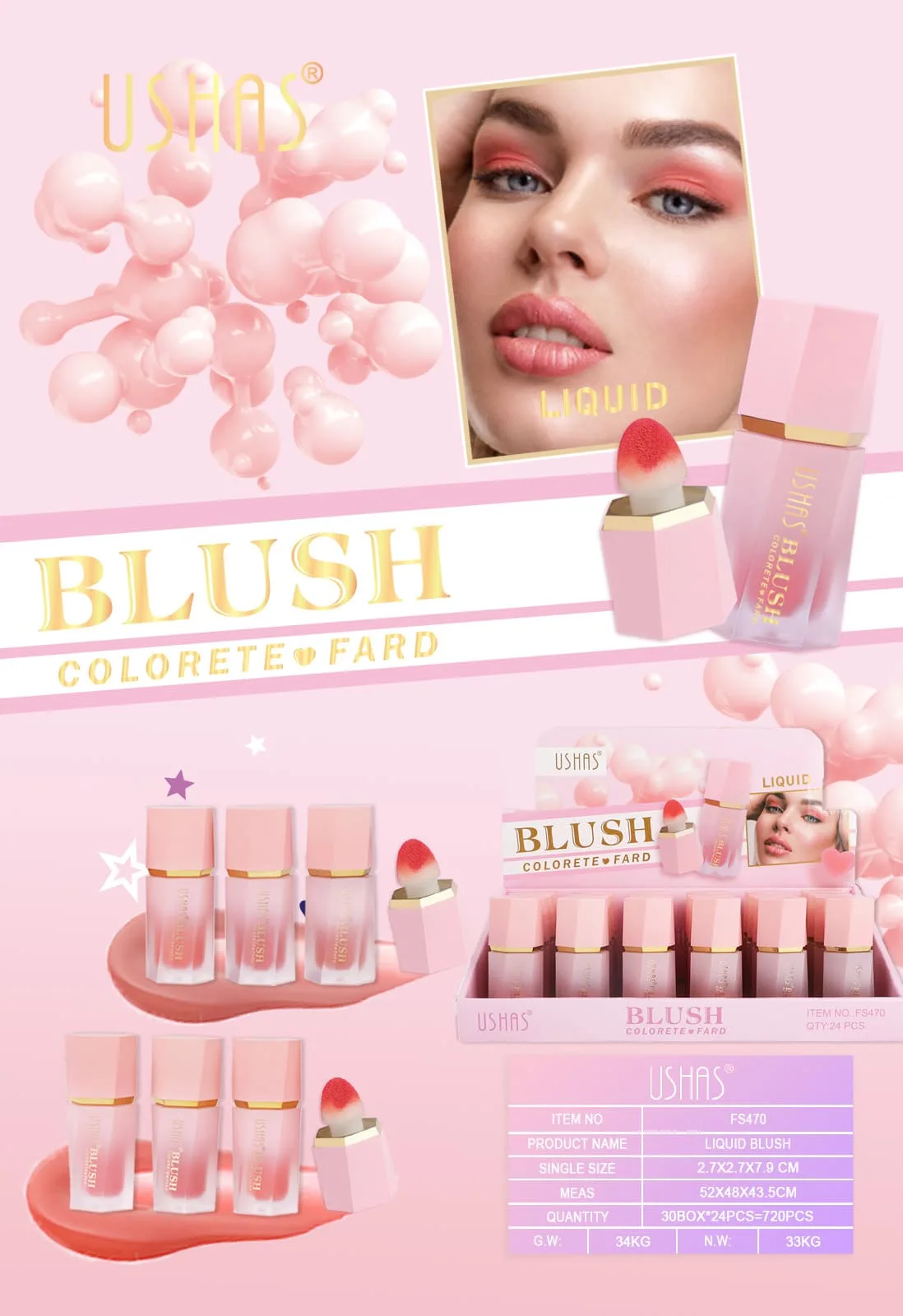 Ushas blush liquid colorete fard
