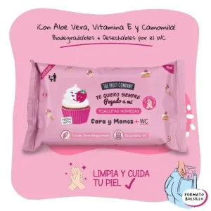 Toallitas humedas cara y manos de fresa y nata para wc de fruit company