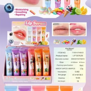 Lip serum 24 h de hidratacion de kiss beauty 4 sabores