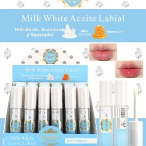 Aceite labial milk white hidratante suavizante y reparador