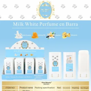 Perfume de milk white en barra de kiss beauty
