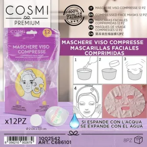 Mascarilla facial comprimidas de cosmi premium 12 unidades